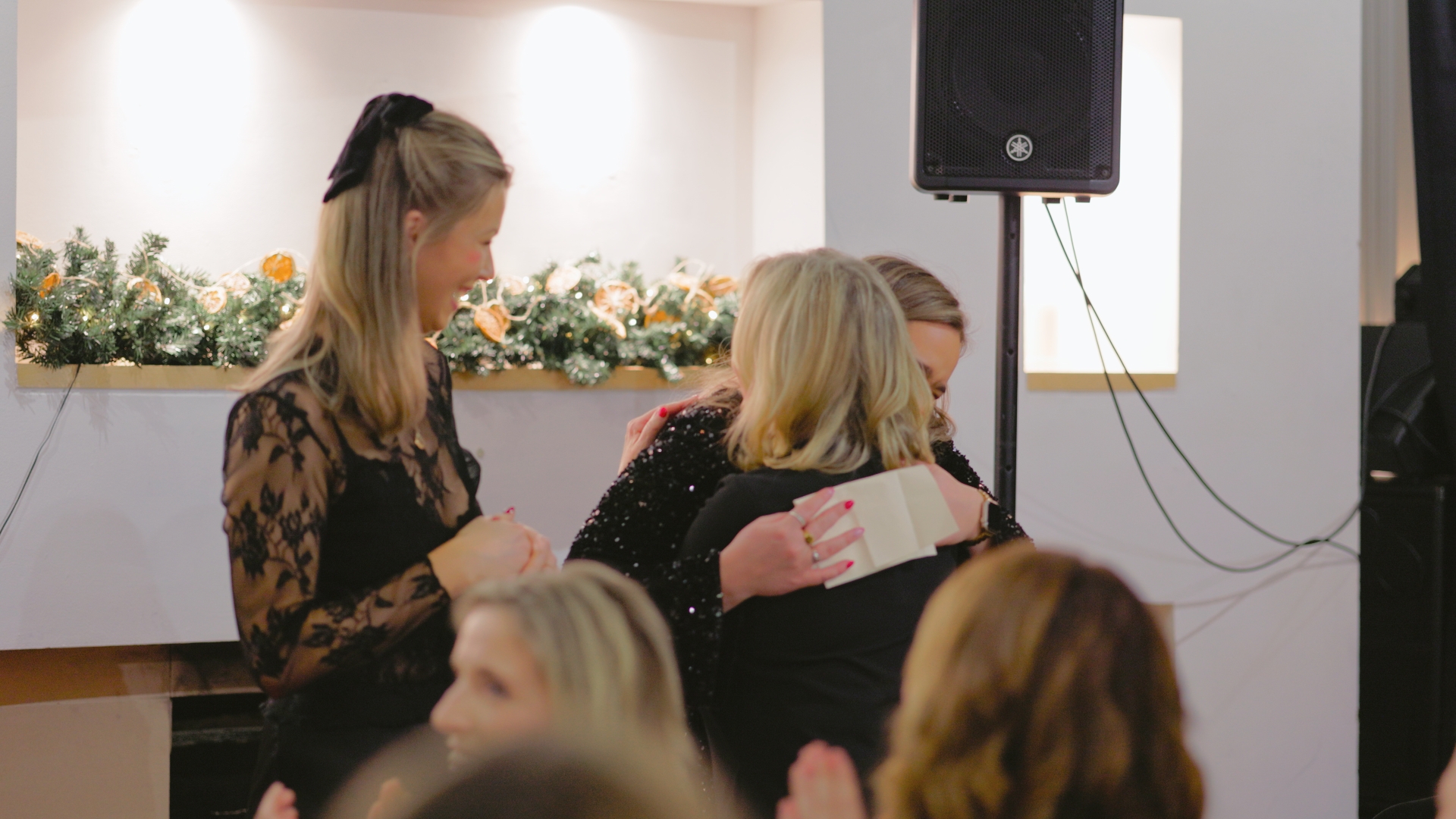 A staff Christmas party in the upstairs room